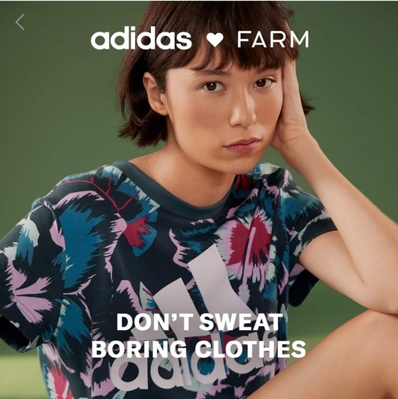 adidas Tops - NWT  ADIDAS x FARM  Crochita oversized tee Sz XS